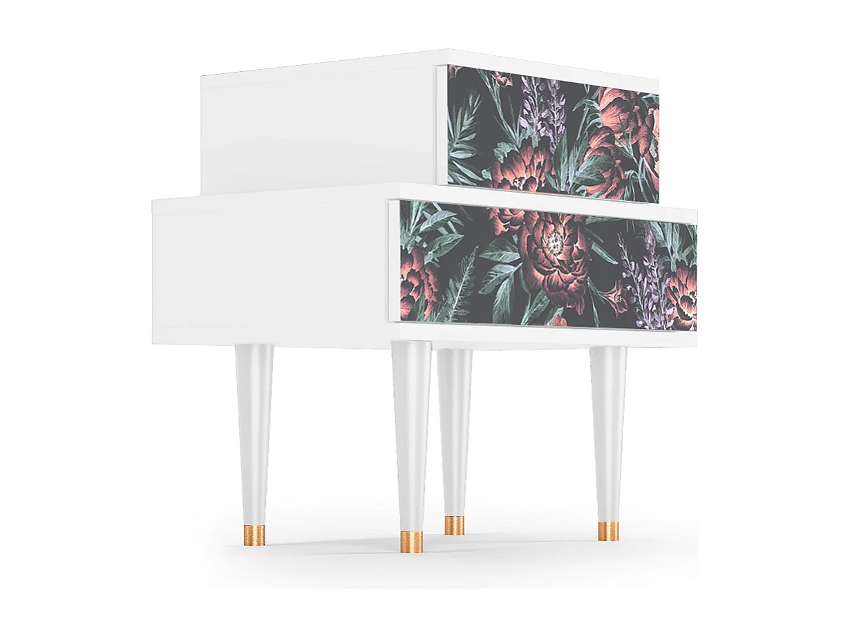 Criado-mudo - 58х58х41 cm - NS1 - Purple Temple, Branco