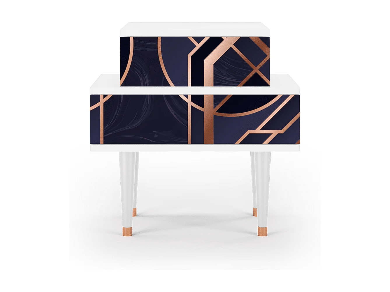 Stolik nocny - 58х58х41 cm - NS1 - Purple Temple, Biały