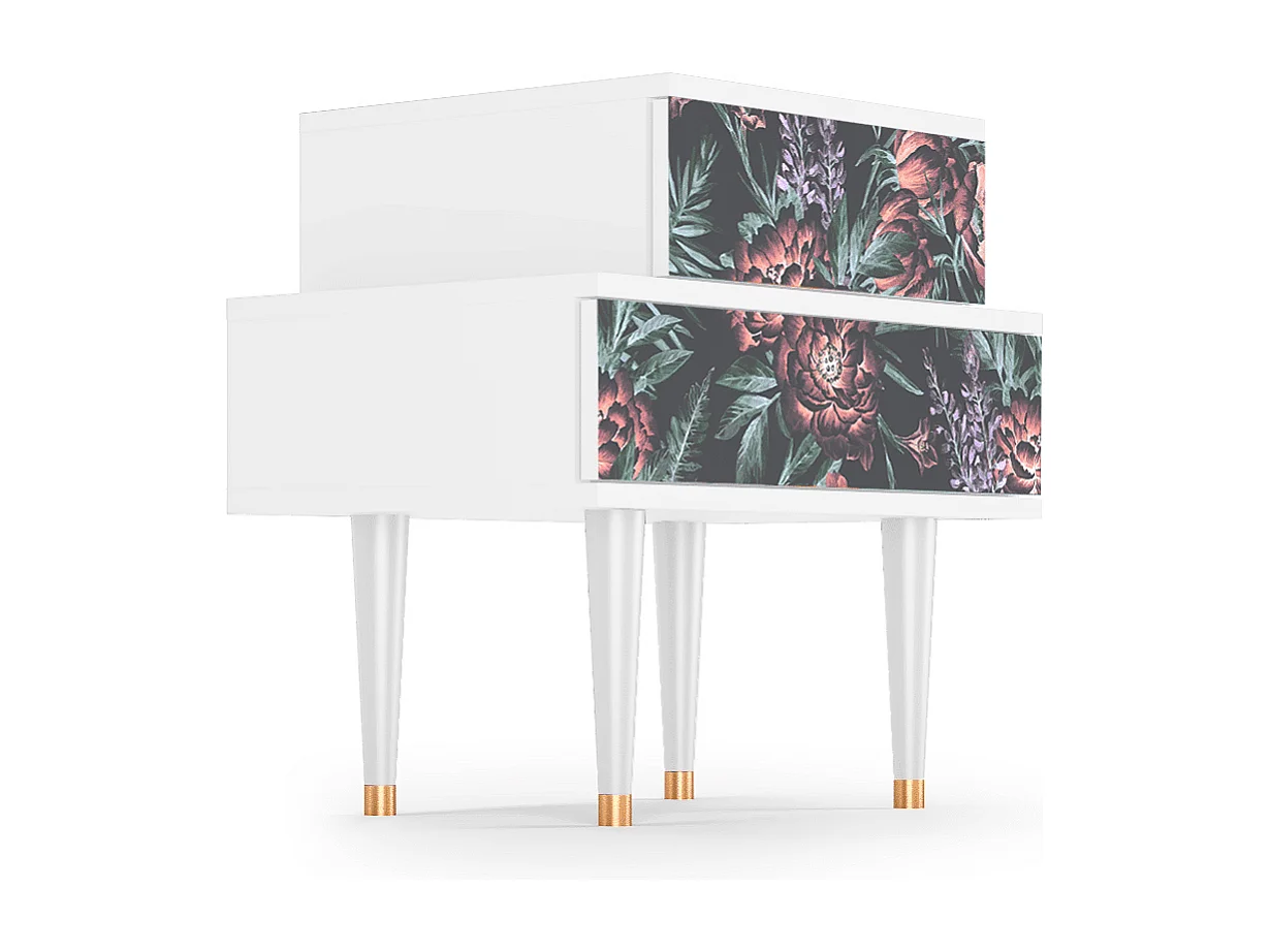 Stolik nocny - 58х58х41 cm - NS1 - Purple Temple, Biały