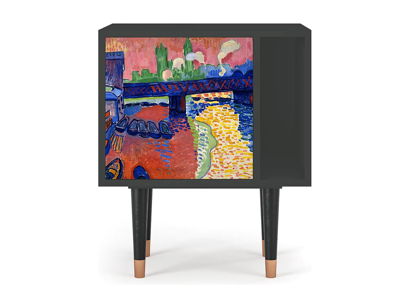 Stolik nocny - 57х69х48 cm - S2 - Charing Cross Bridge, Antracyt