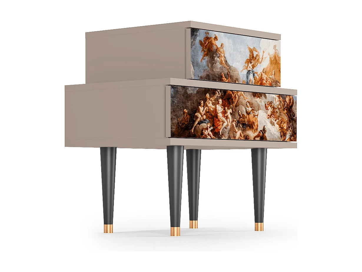 Stolik nocny - 58х58х41 cm - NS1 - Versailles, Latte