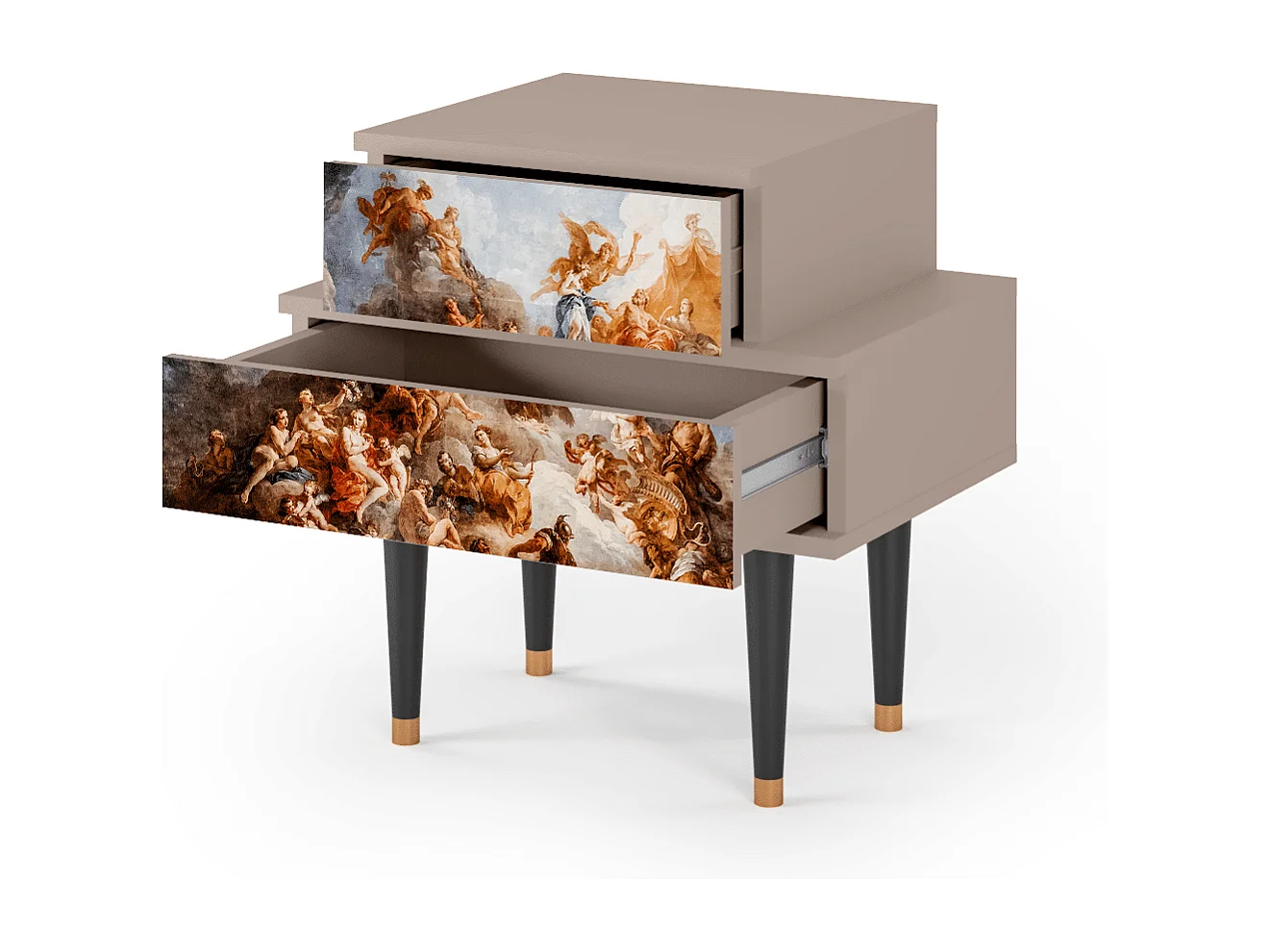 Stolik nocny - 58х58х41 cm - NS1 - Versailles, Latte