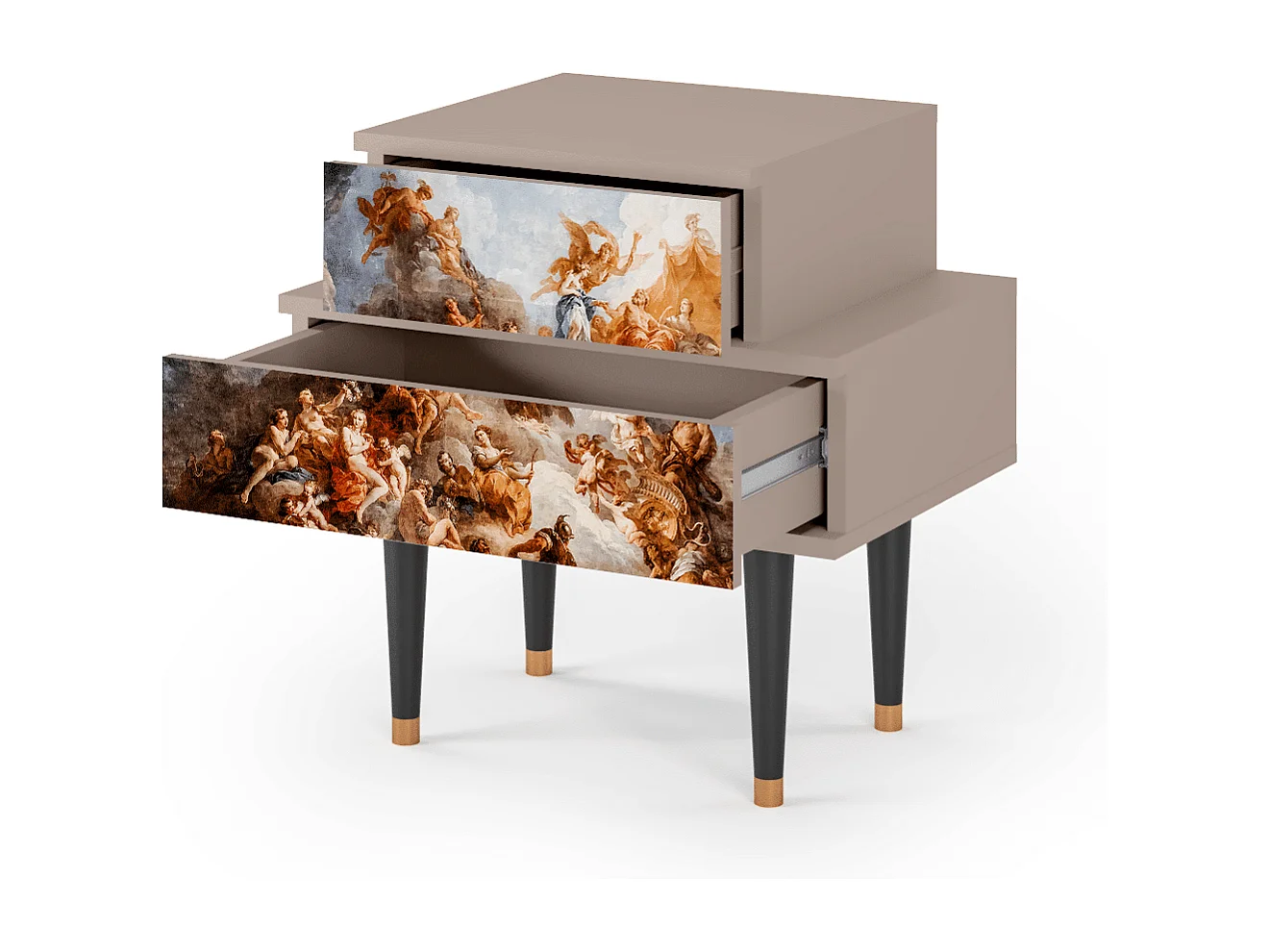 Stolik nocny - 58х58х41 cm - NS1 - Versailles, Latte