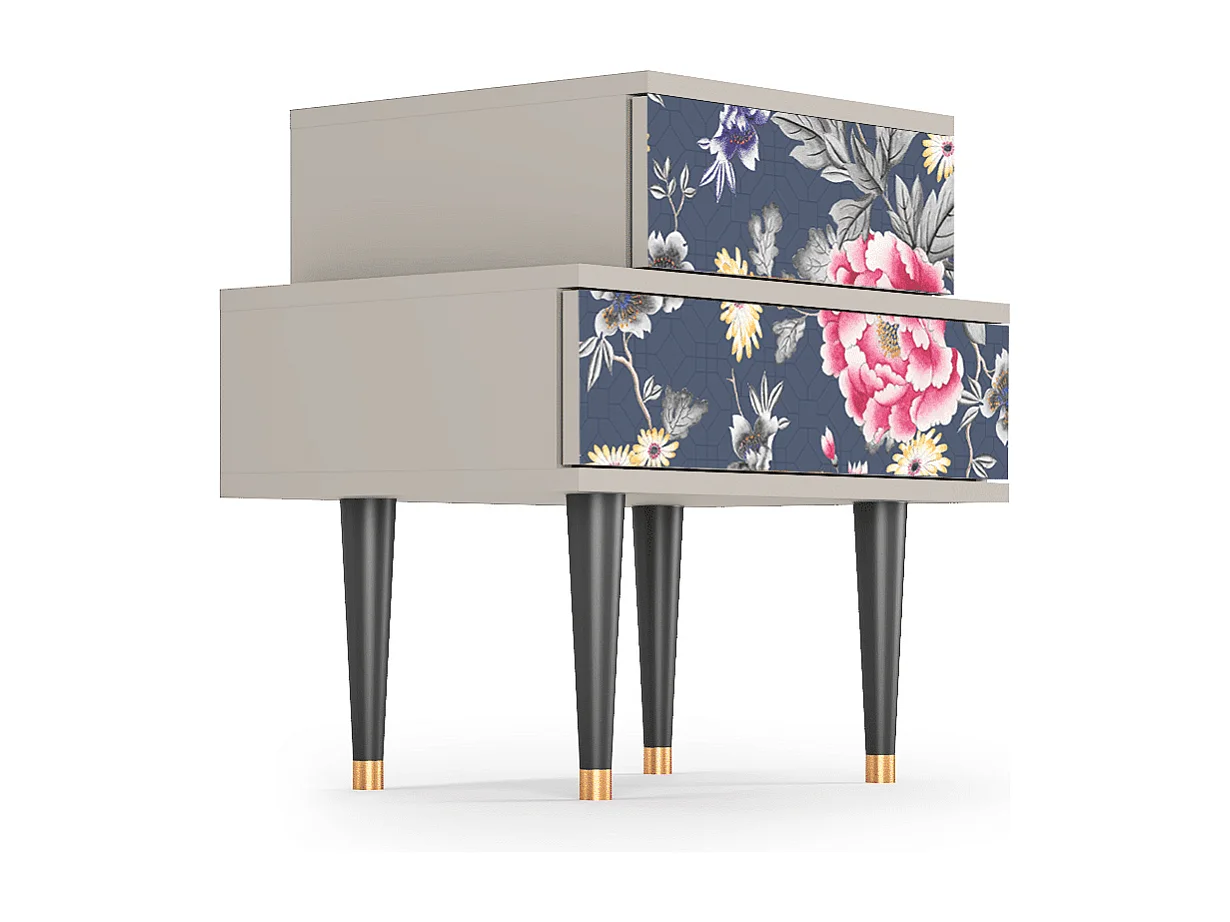 Table de nuit - 58х58х41 cm - NS1 - Dark Flower Bed, Sable