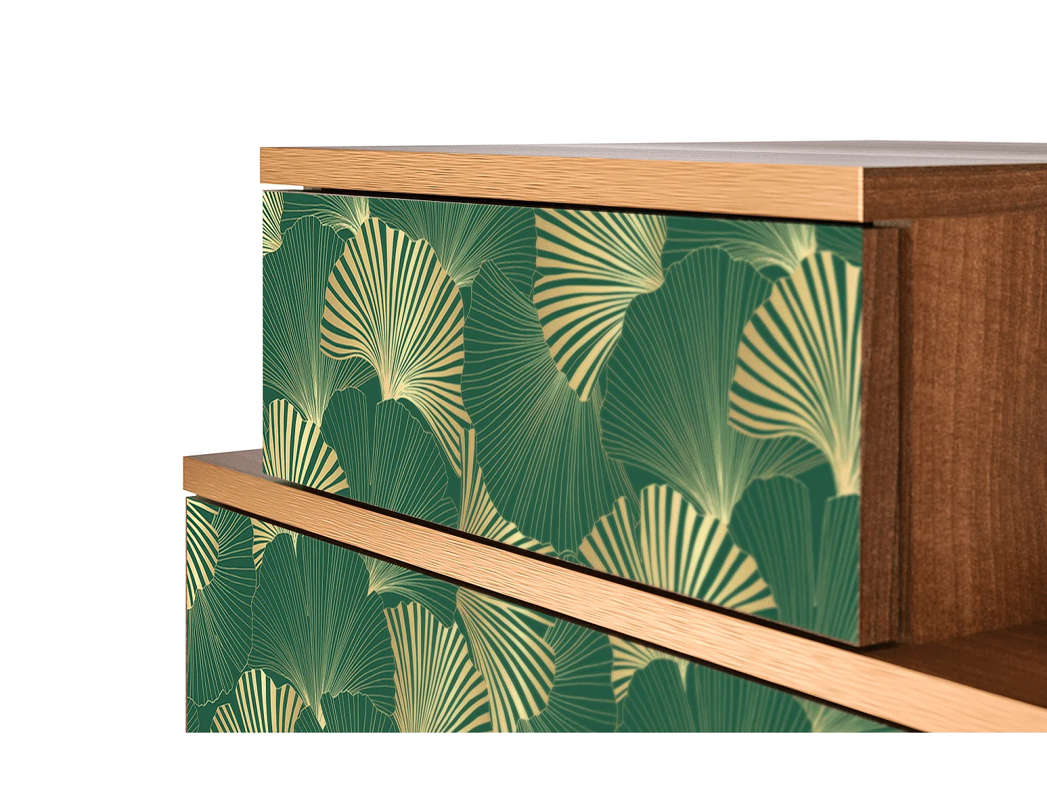 Stolik nocny - 58х58х41 cm - NS1 - Gold Ginkgo, Orzech