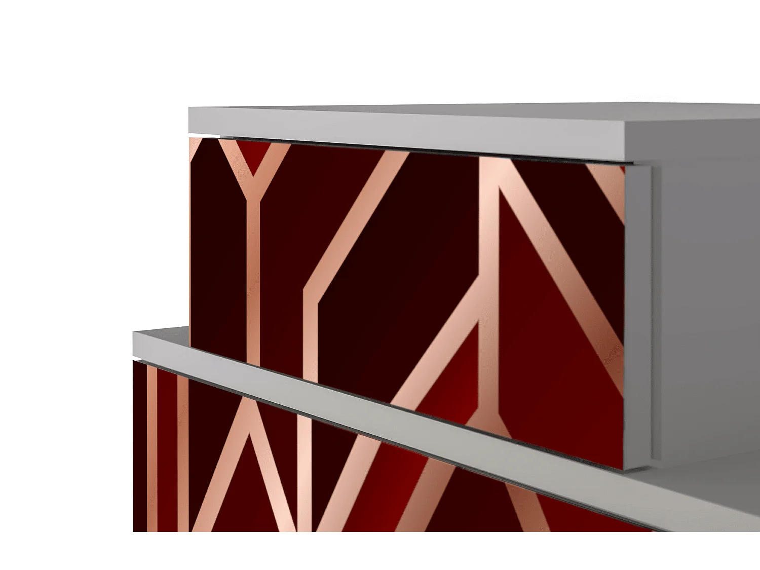 Comodino - 58х58х41 cm - NS1 - Velvet 1920's, Grigio