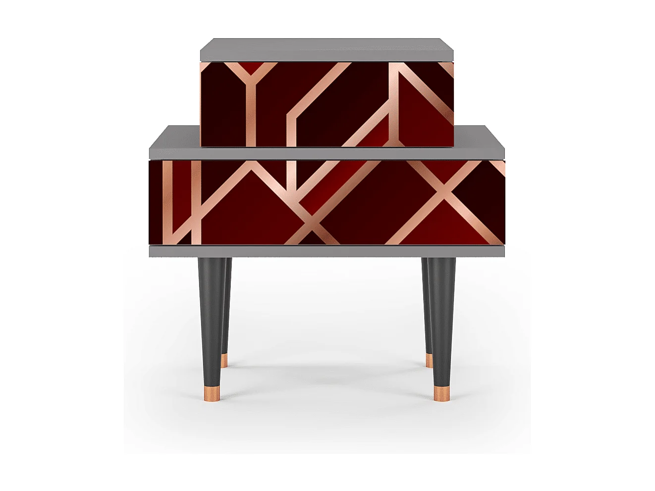 Table de nuit - 58х58х41 cm - NS1 - Velvet 1920's, Gris