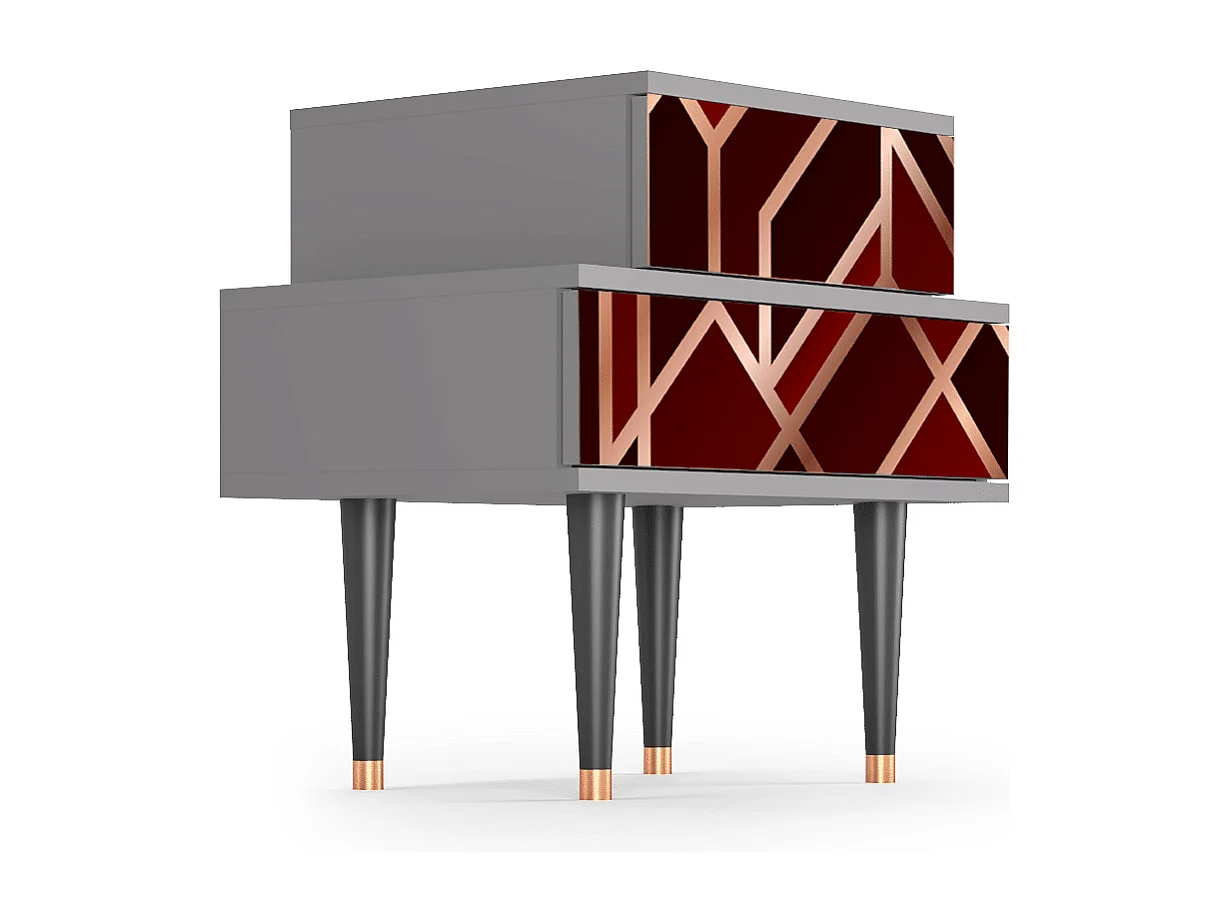 Nachtkastje - 58х58х41 cm - NS1 - Velvet 1920's, Grijs