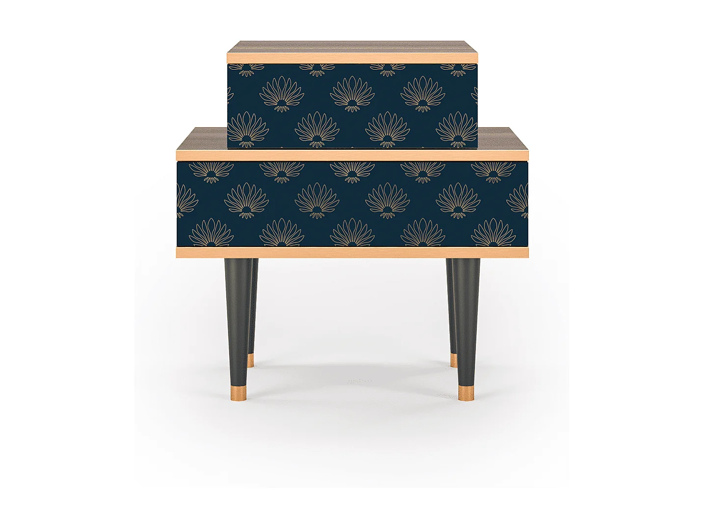 Criado-mudo - 58х58х41 cm - NS1 - Blue Lotus, Nogueira