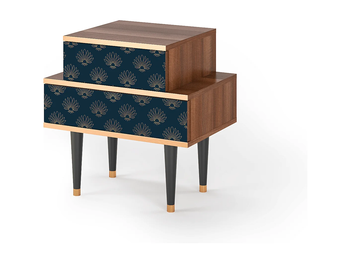 Criado-mudo - 58х58х41 cm - NS1 - Blue Lotus, Nogueira