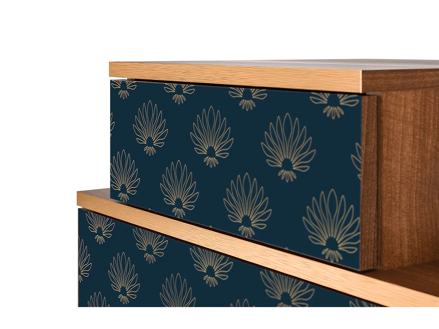 Mesita de noche - 58х58х41 cm - NS1 - Blue Lotus, Nogal