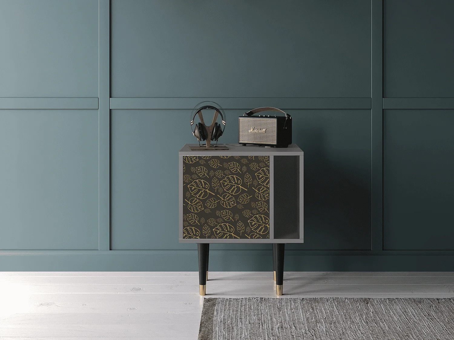 Table de nuit - 57х69х48 cm - S2 - Fall Of The Leaves, Gris