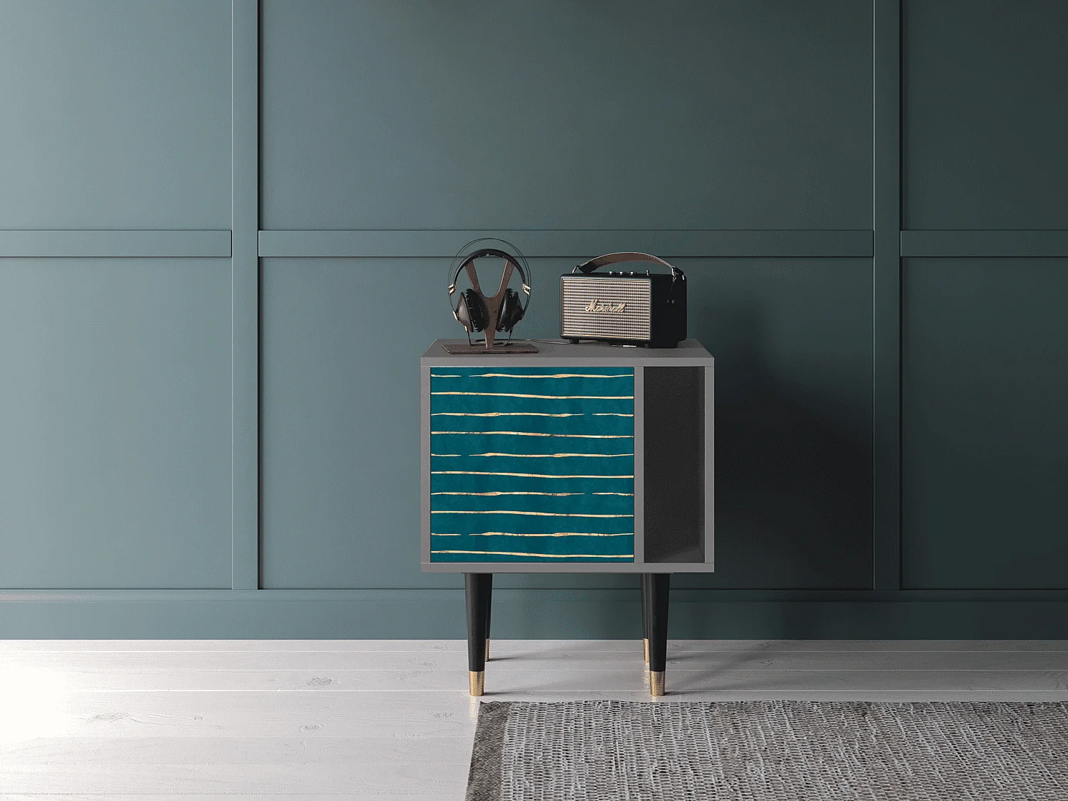 Comodino - 57х69х48 cm - S2 - Ocean Drive, Grigio