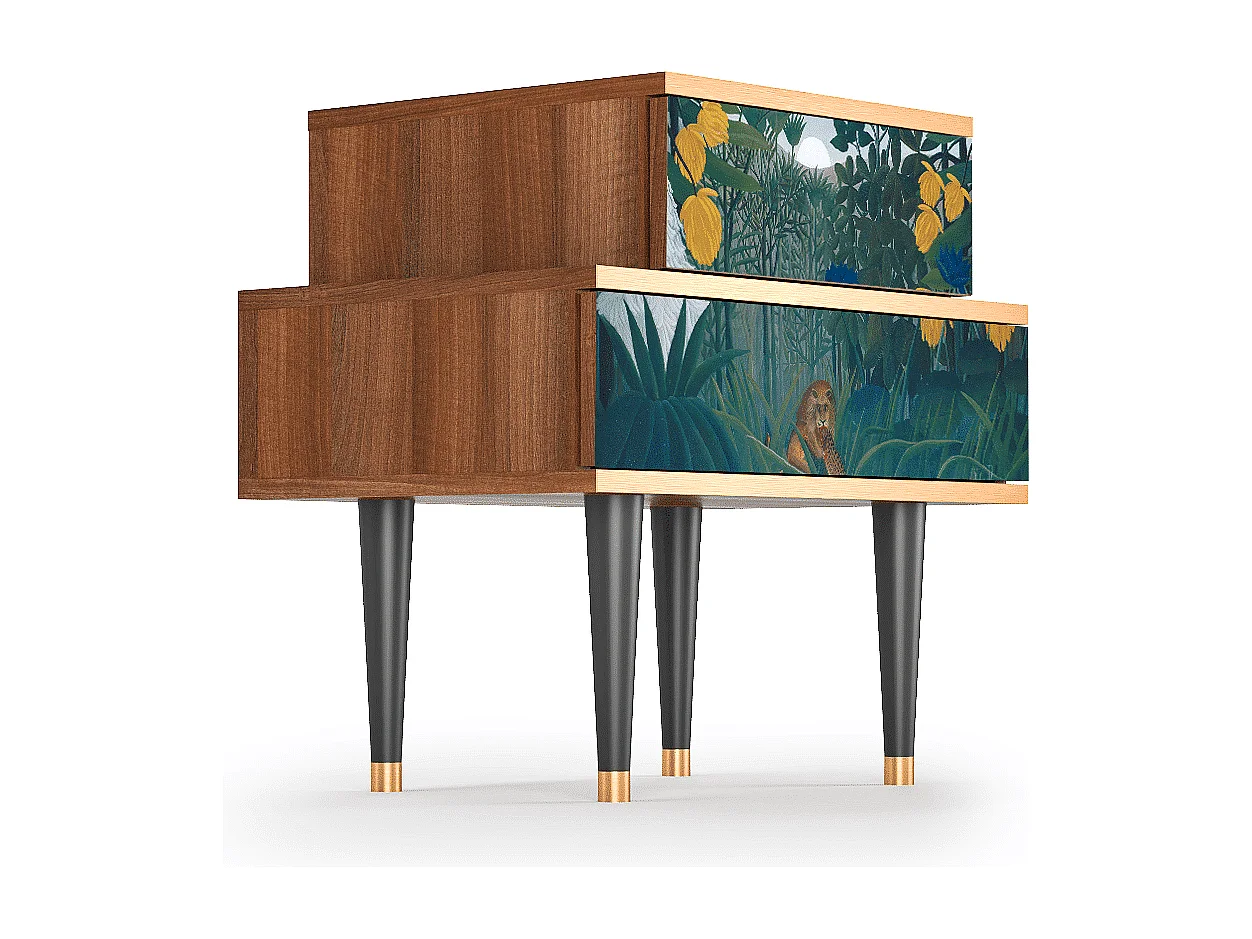 Table de nuit - 58х58х41 cm - NS1 - The Repast of the Lion, Noyer