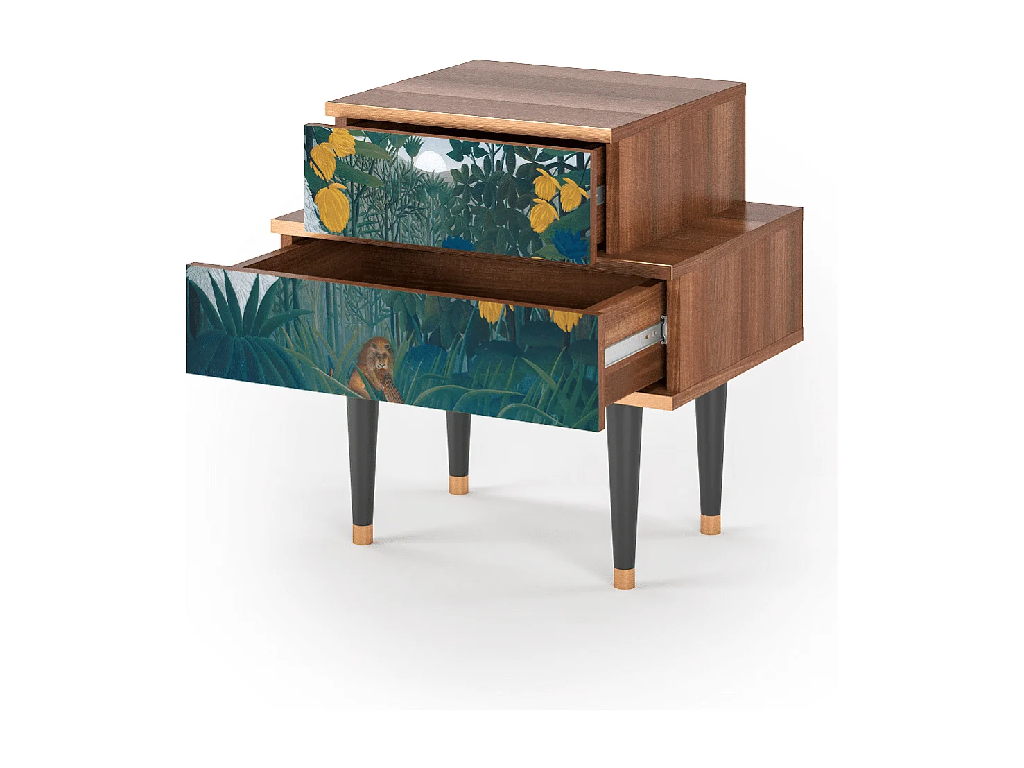 Table de nuit - 58х58х41 cm - NS1 - The Repast of the Lion, Noyer