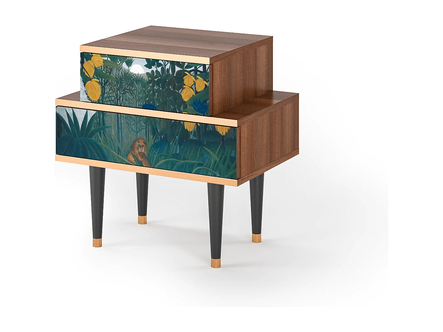 Stolik nocny - 58х58х41 cm - NS1 - The Repast of the Lion, Orzech