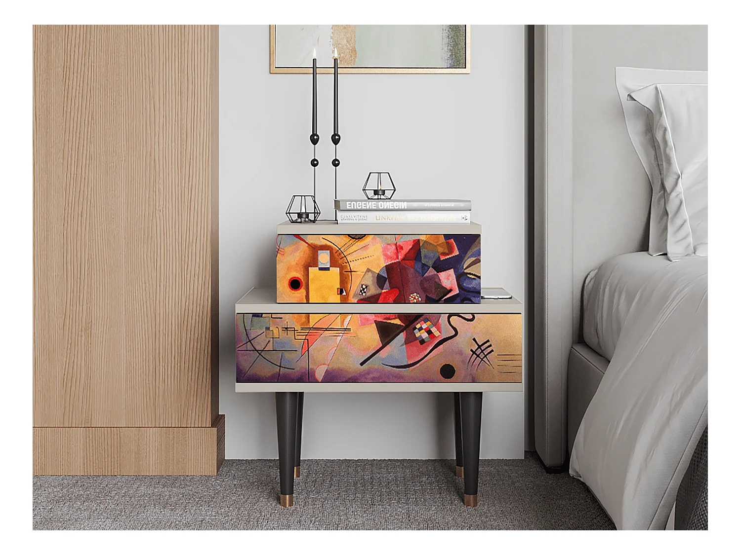 Criado-mudo - 58х58х41 cm - NS1 - Modern Art, Areia