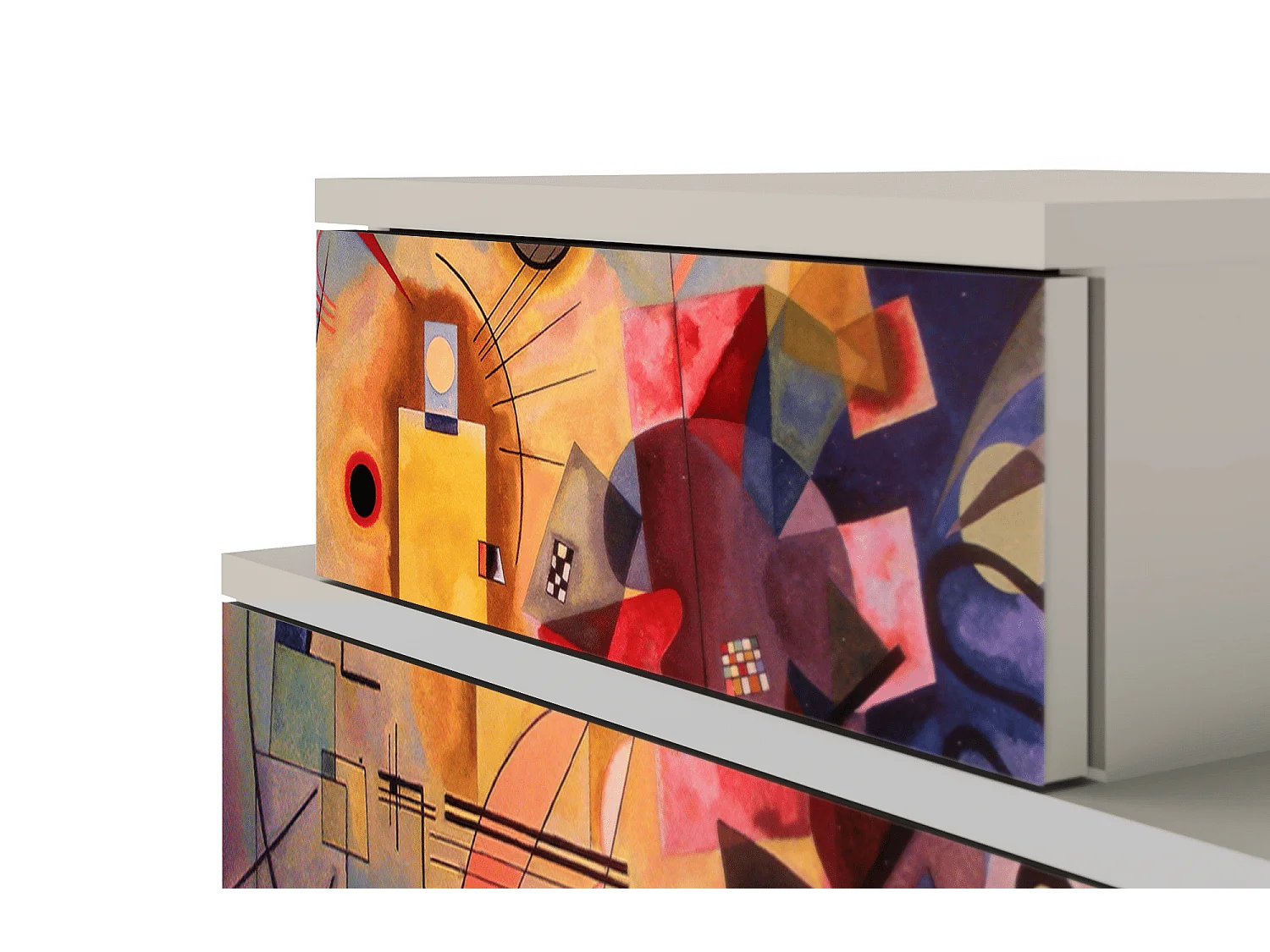 Stolik nocny - 58х58х41 cm - NS1 - Modern Art, Piaskowy