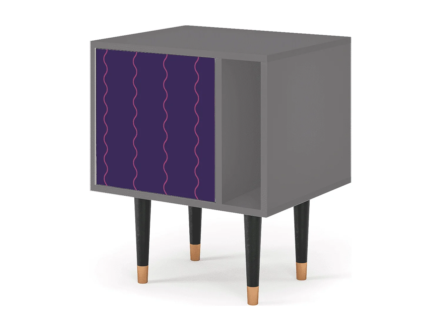 Stolik nocny - 57х69х48 cm - S2 - Grape Maccaroni, Szary