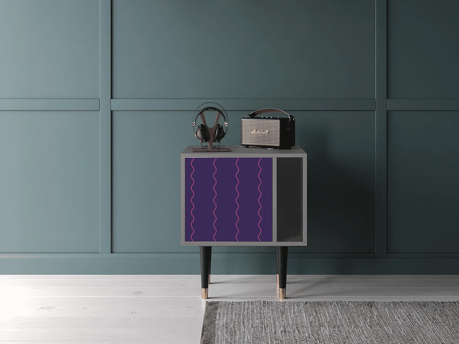 Table de nuit - 57х69х48 cm - S2 - Grape Maccaroni, Gris