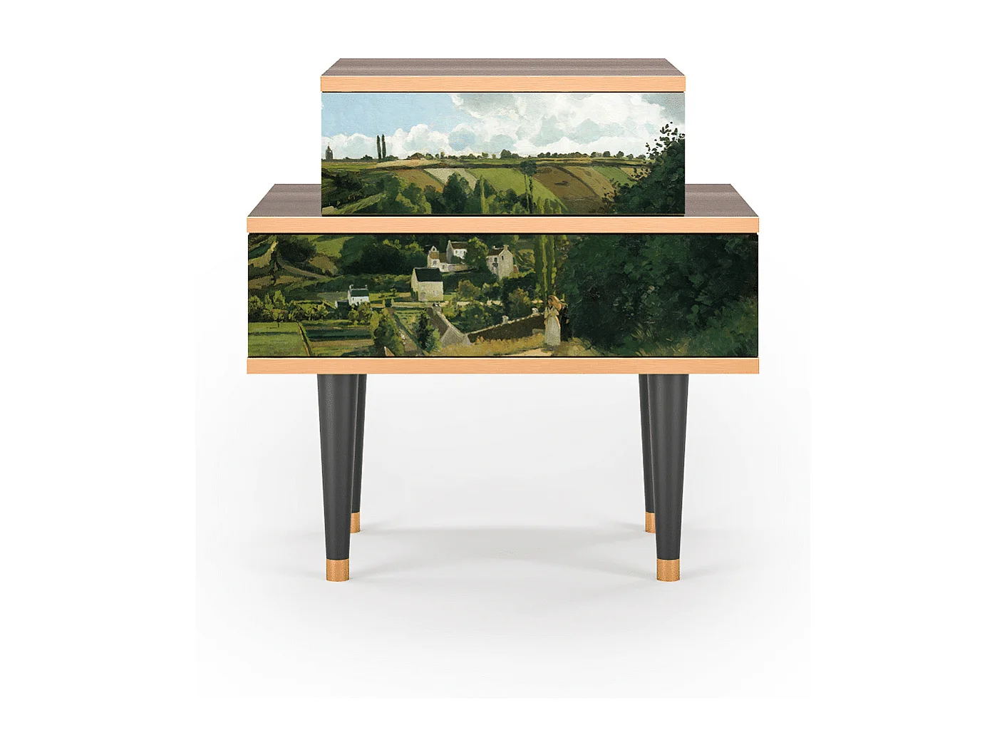 Stolik nocny - 58х58х41 cm - NS1 - Jalais Hill by Pissarro, Orzech