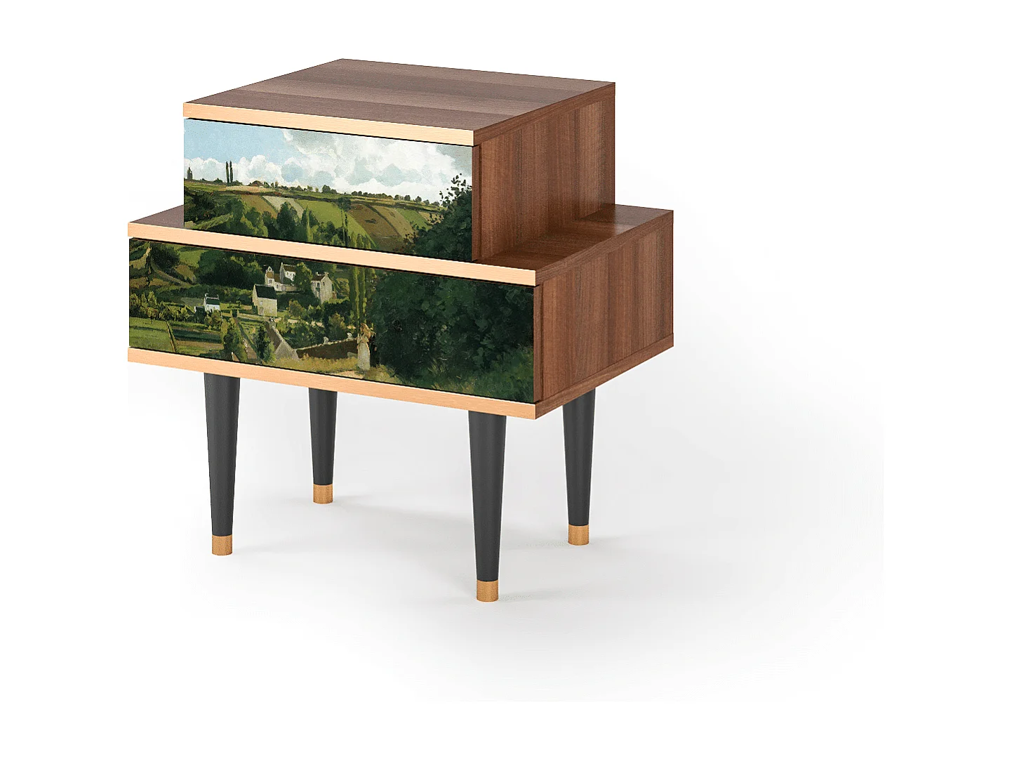 Stolik nocny - 58х58х41 cm - NS1 - Jalais Hill by Pissarro, Orzech