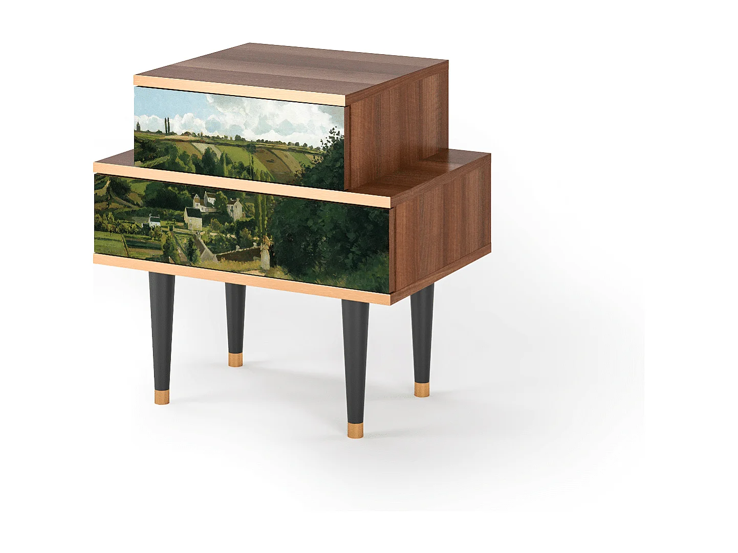 Table de nuit - 58х58х41 cm - NS1 - Jalais Hill by Pissarro, Noyer