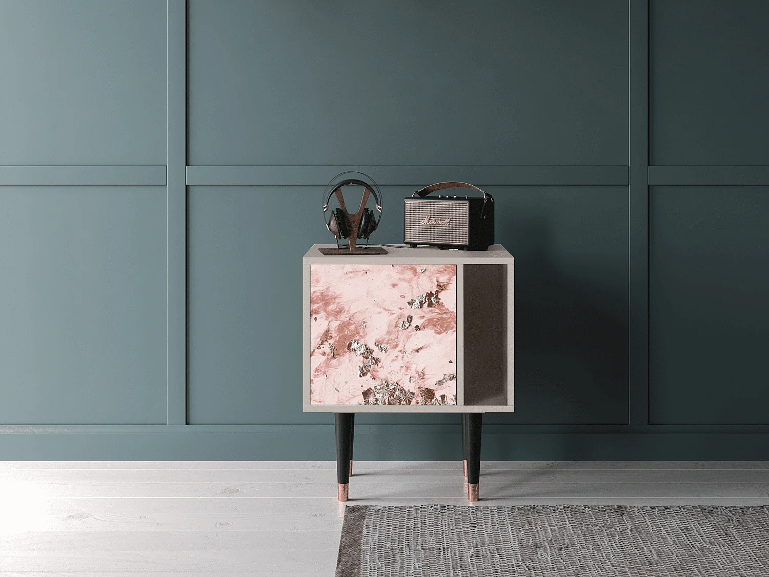 Stolik nocny - 57х69х48 cm - S2 - Cotton Candy, Piaskowy