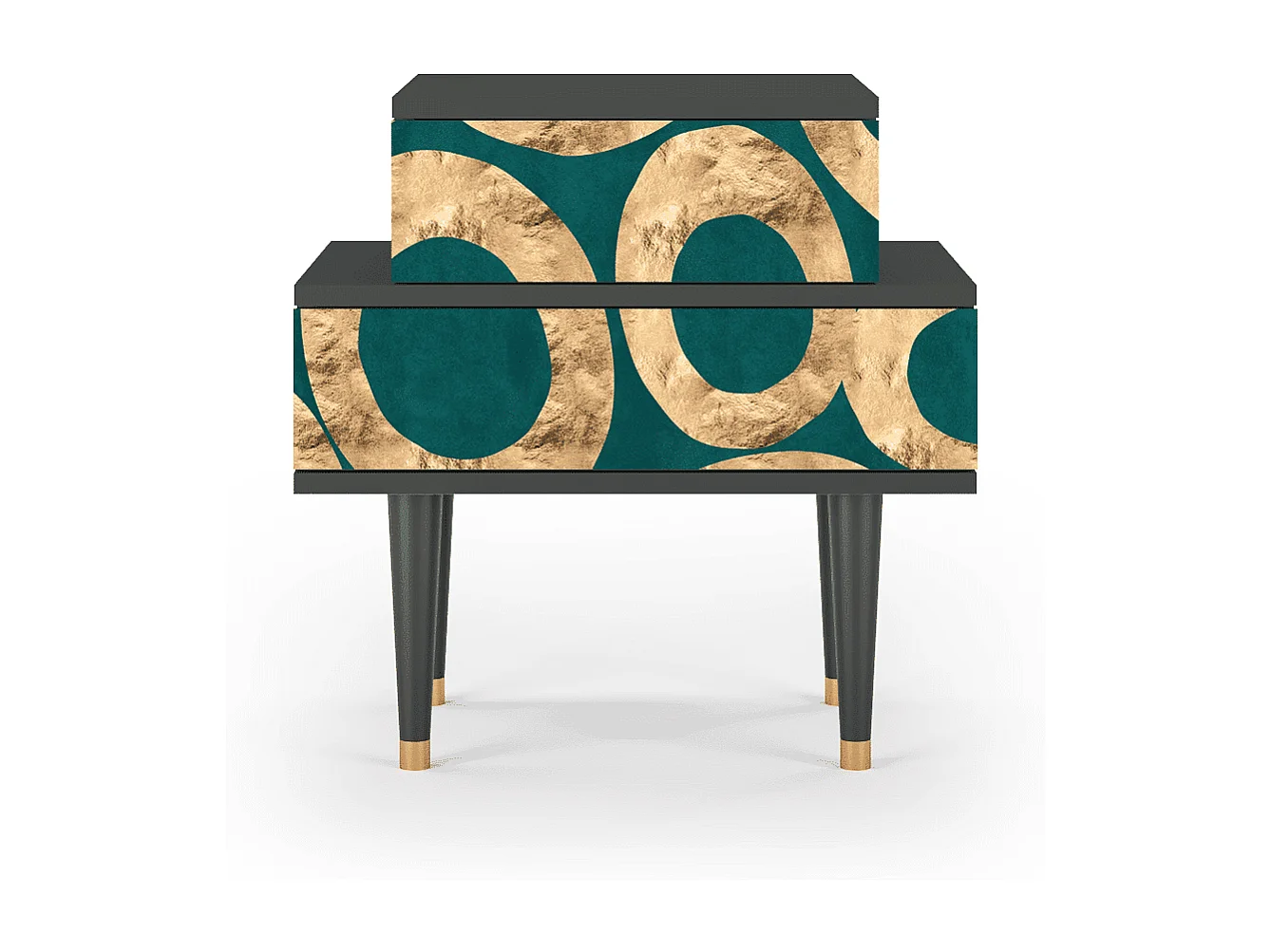 Stolik nocny - 58х58х41 cm - NS1 - Zircon Sphere, Antracyt