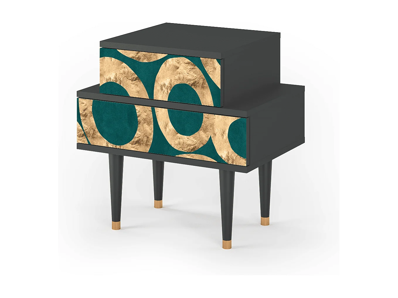 Stolik nocny - 58х58х41 cm - NS1 - Zircon Sphere, Antracyt