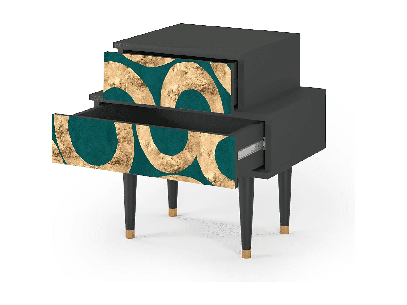 Stolik nocny - 58х58х41 cm - NS1 - Zircon Sphere, Antracyt