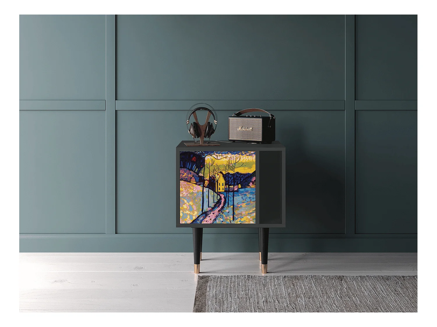 Table de nuit - 57х69х48 cm - S2 - Winter Landscape, Anthracite