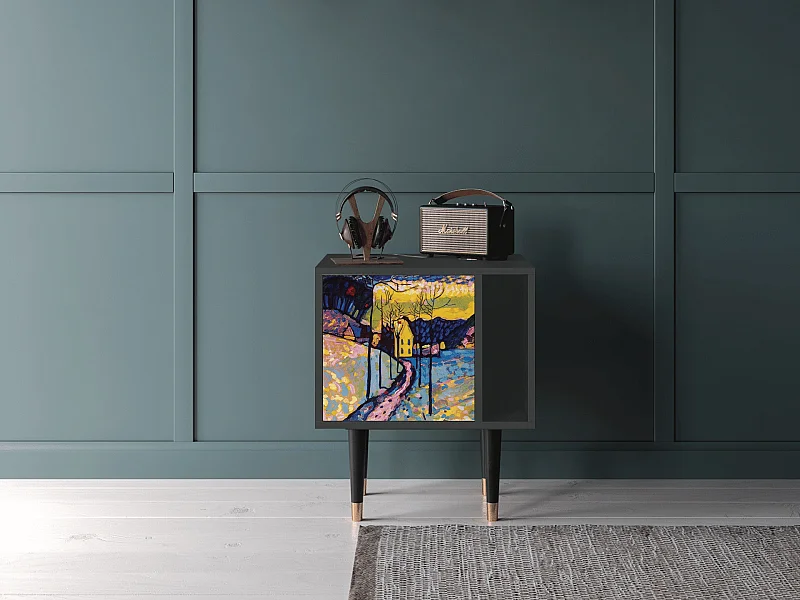 Table de nuit - 57х69х48 cm - S2 - Winter Landscape, Anthracite