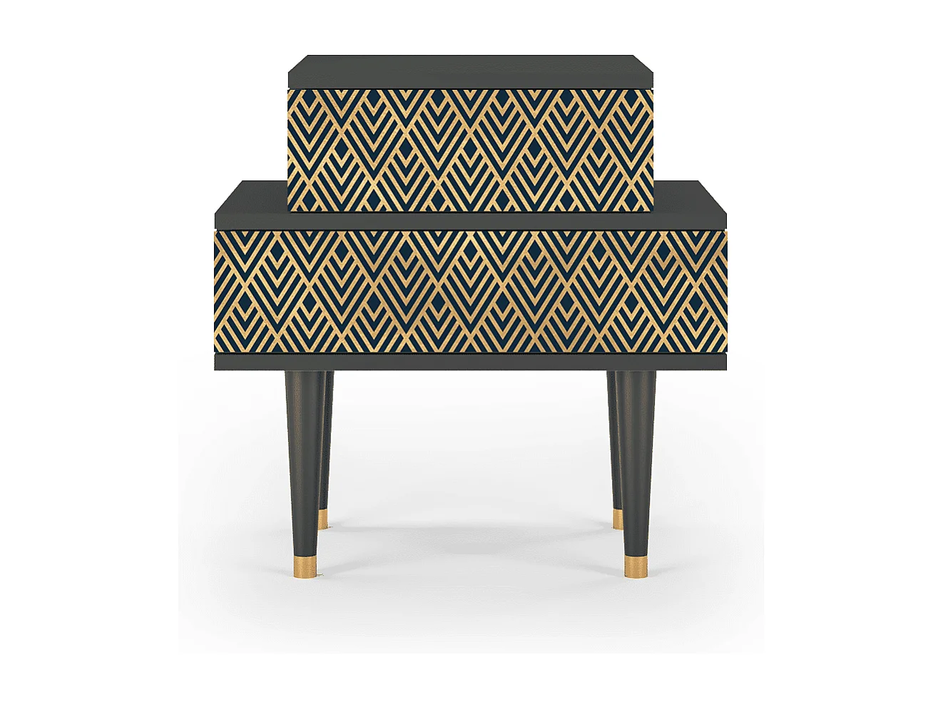 Table de nuit - 58х58х41 cm - NS1 - Egypt Triangles, Anthracite