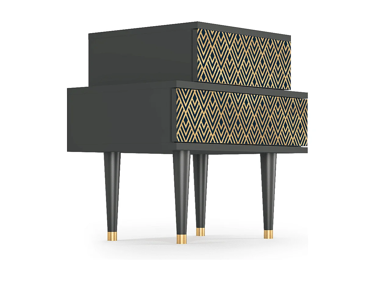 Table de nuit - 58х58х41 cm - NS1 - Egypt Triangles, Anthracite