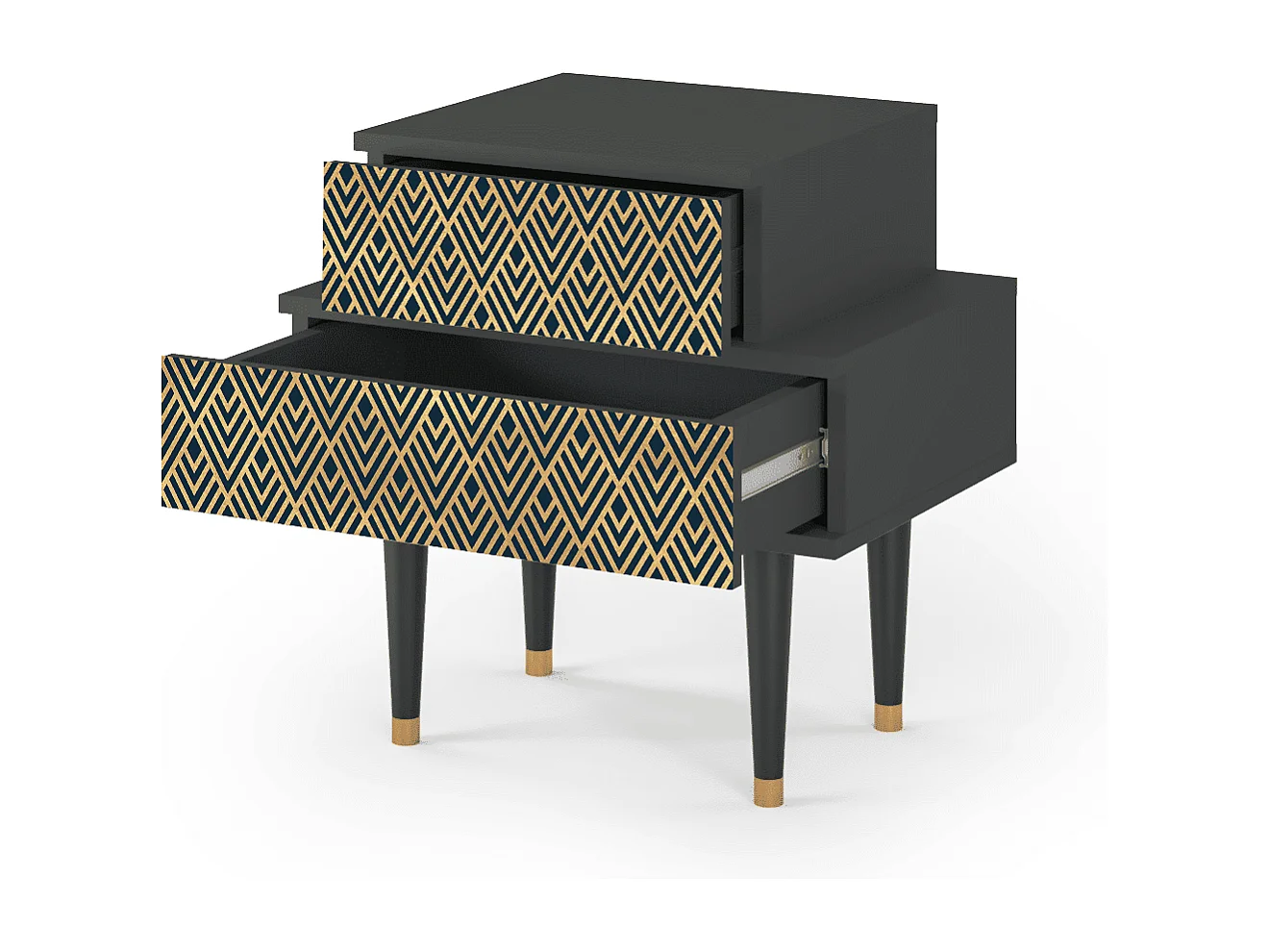 Table de nuit - 58х58х41 cm - NS1 - Egypt Triangles, Anthracite