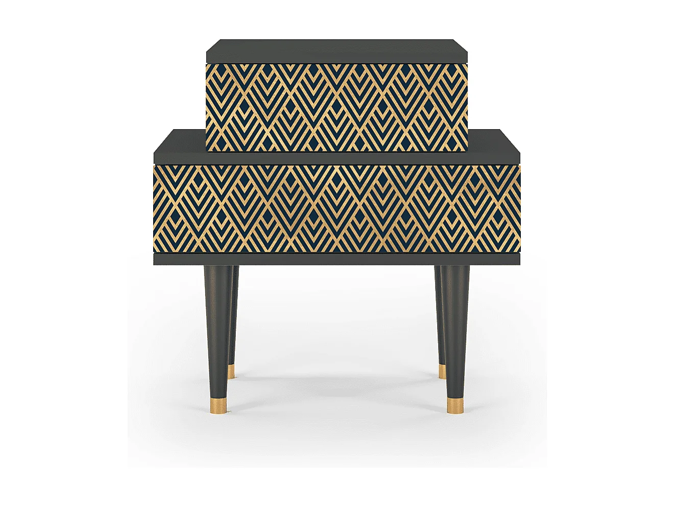 Table de nuit - 58х58х41 cm - NS1 - Egypt Triangles, Anthracite