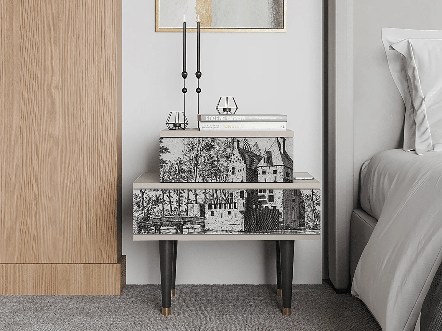 Table de nuit - 58х58х41 cm - NS1 - Castle by Breugel, Sable