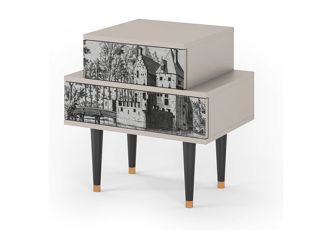 Nachtkastje - 58х58х41 cm - NS1 - Castle by Breugel, Zand