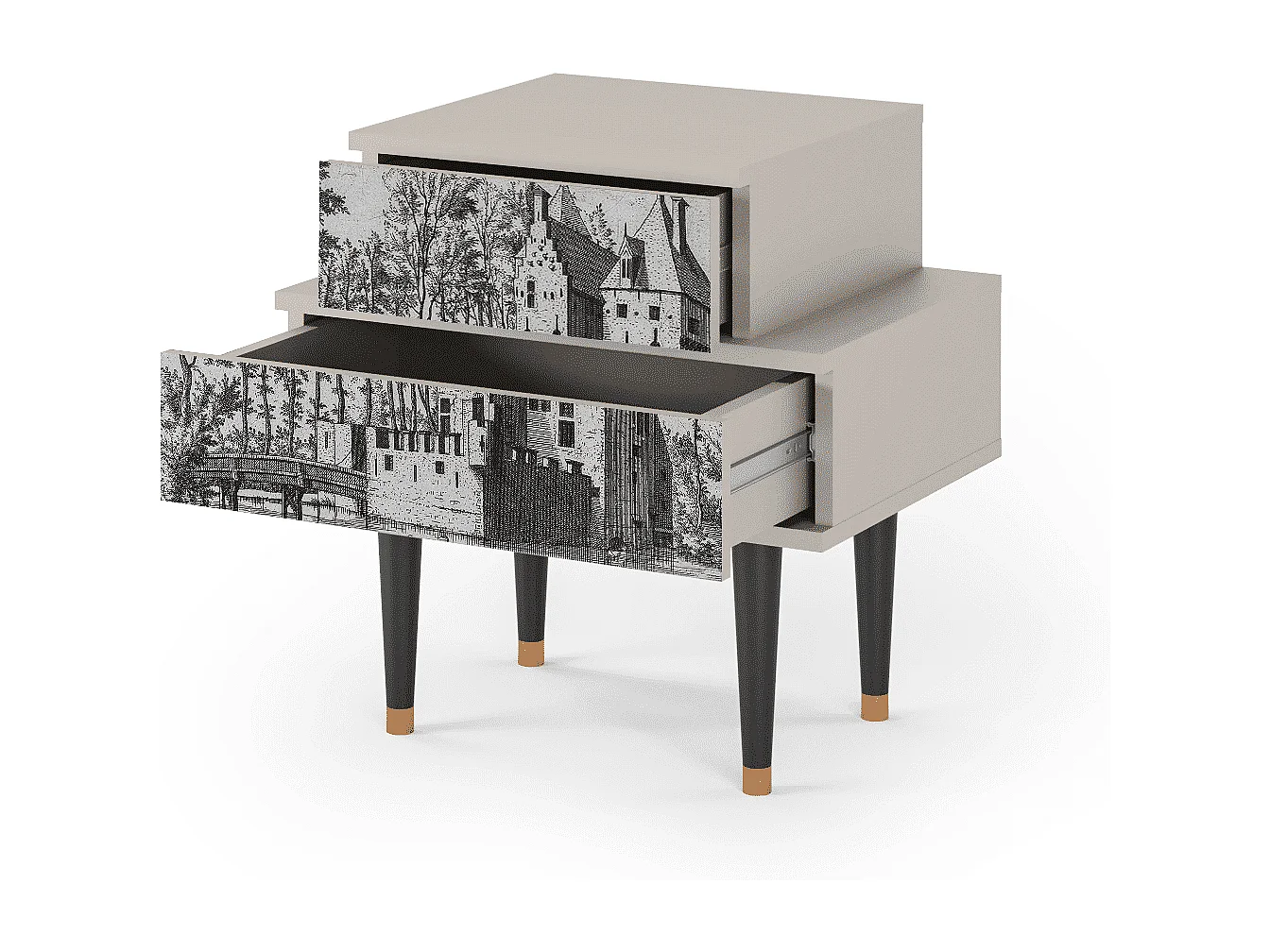 Nachtkastje - 58х58х41 cm - NS1 - Castle by Breugel, Zand