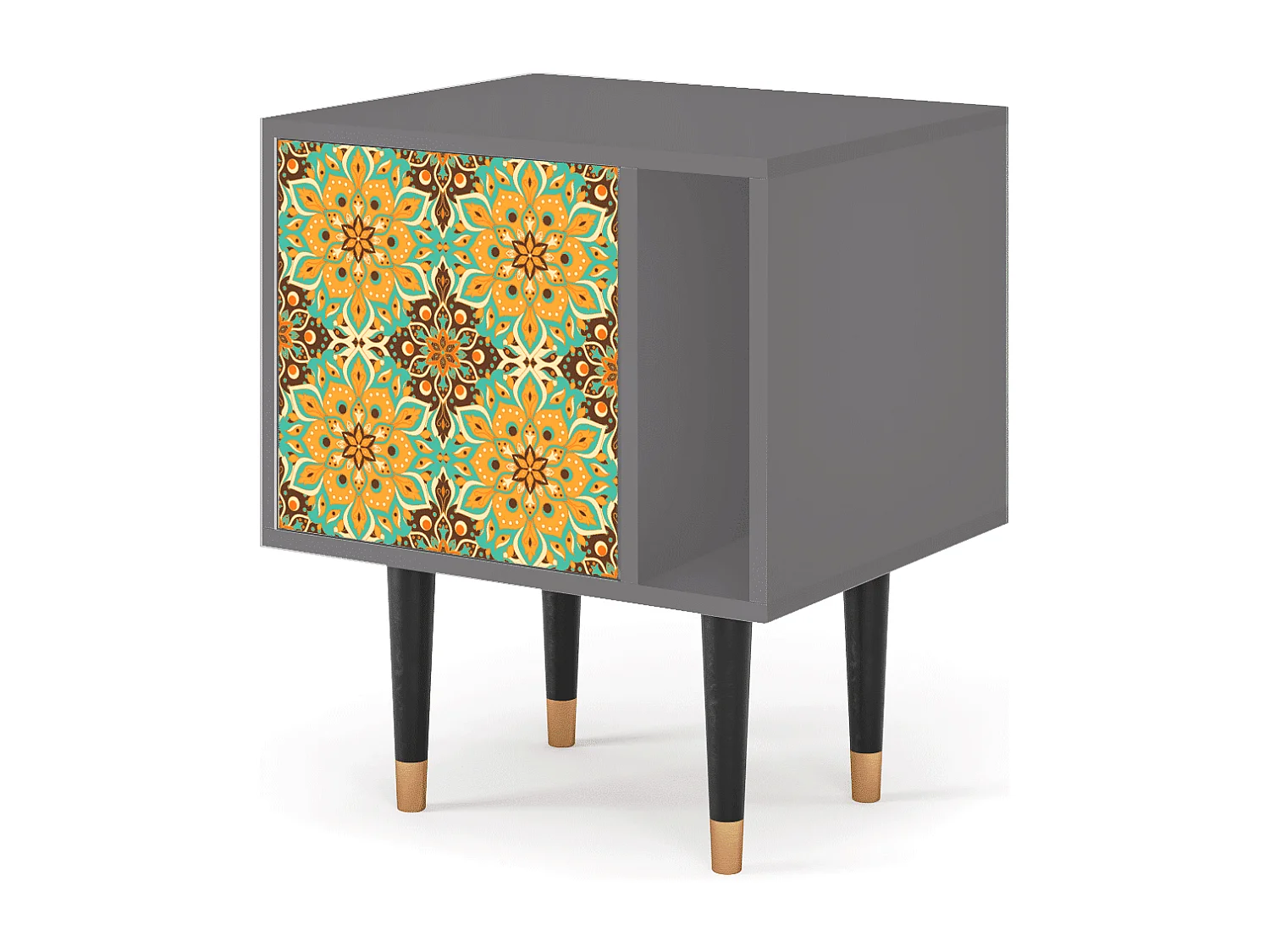 Stolik nocny - 57х69х48 cm - S2 - Indian Spices, Szary