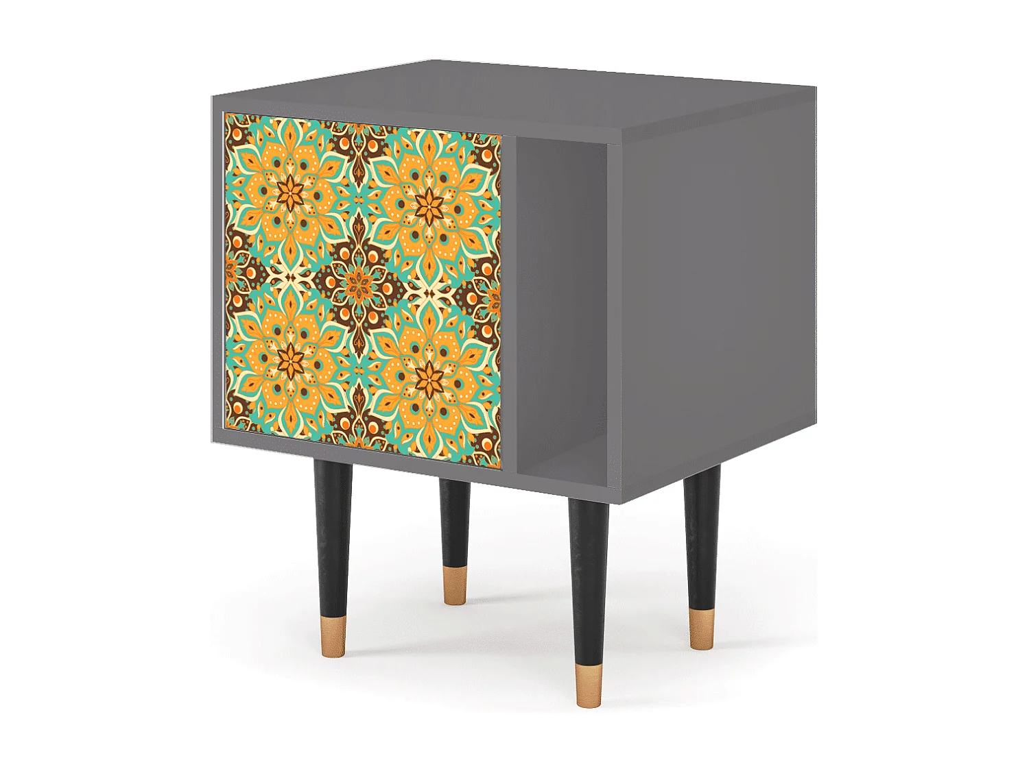 Stolik nocny - 57х69х48 cm - S2 - Indian Spices, Szary