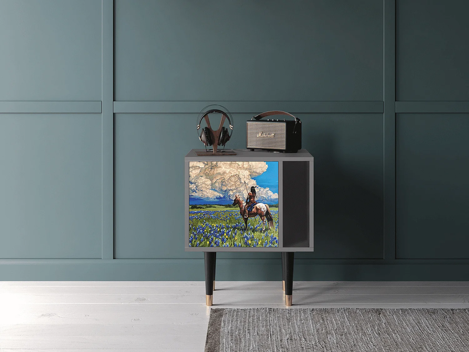 Nachttisch - 57х69х48 cm - S2 - Thunderheads by Dean, Grau