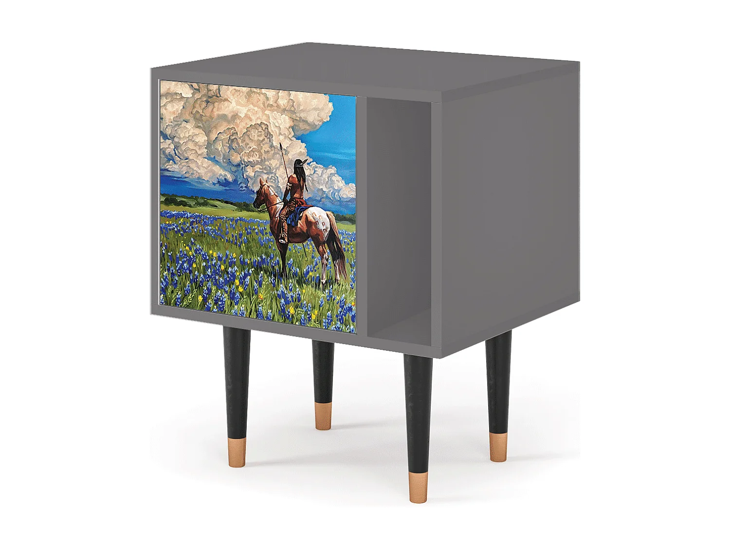 Nachttisch - 57х69х48 cm - S2 - Thunderheads by Dean, Grau