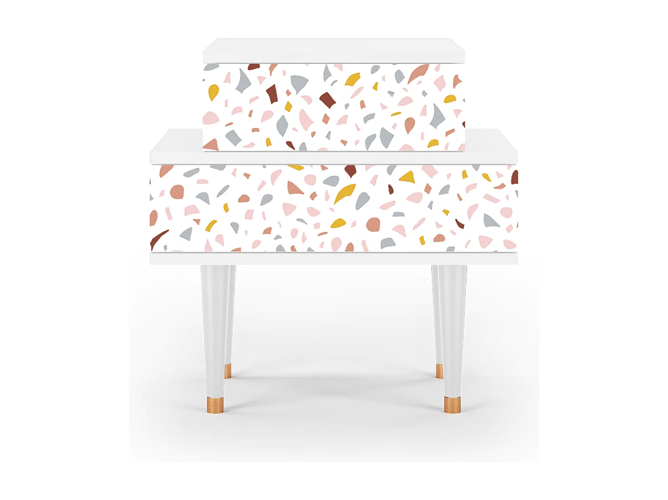 Stolik nocny - 58х58х41 cm - NS1 - Marmelade Cheese, Biały