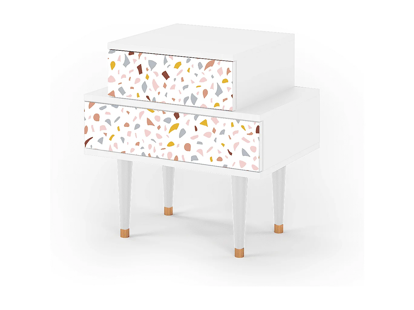 Stolik nocny - 58х58х41 cm - NS1 - Marmelade Cheese, Biały