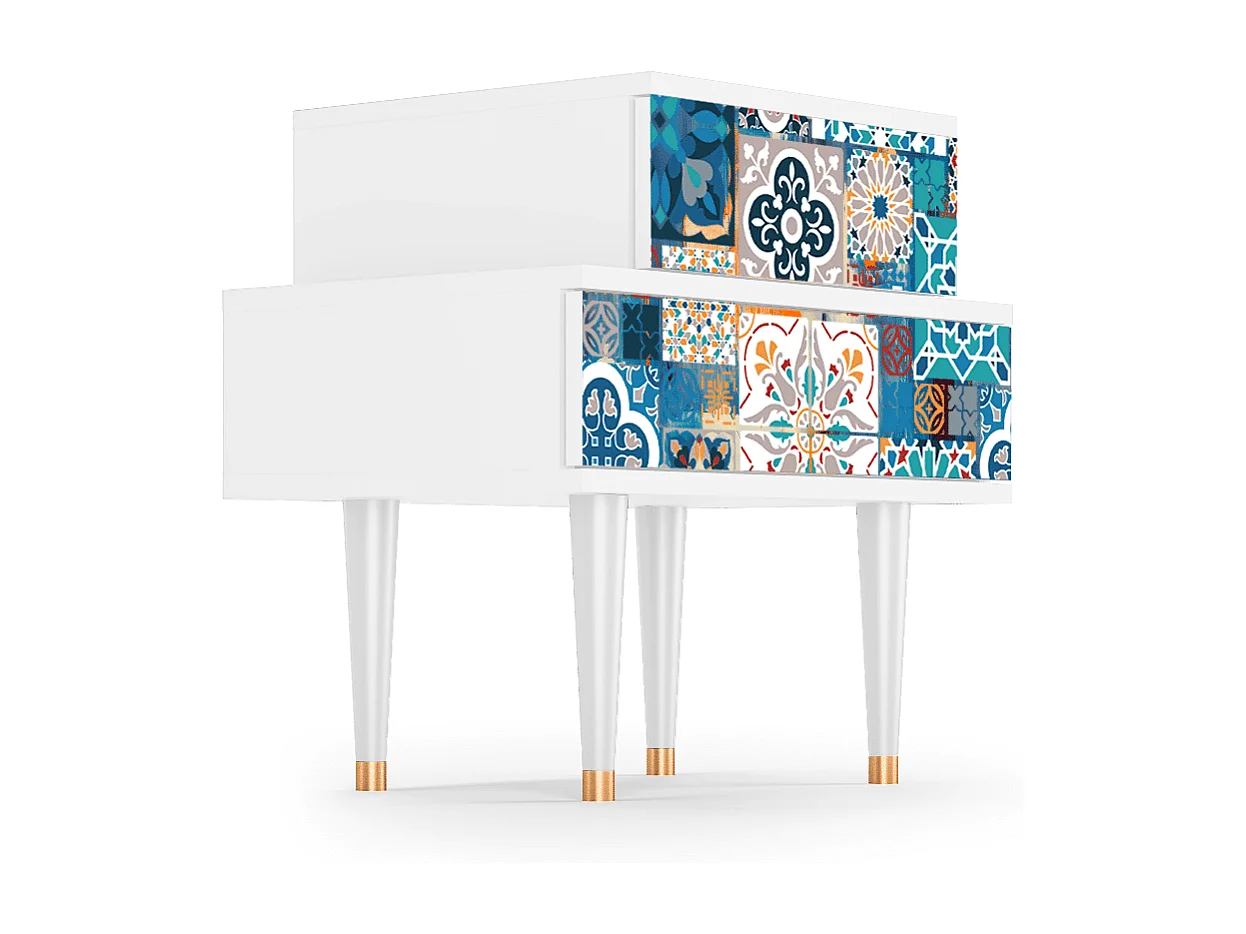 Stolik nocny - 58х58х41 cm - NS1 - Marmelade Cheese, Biały