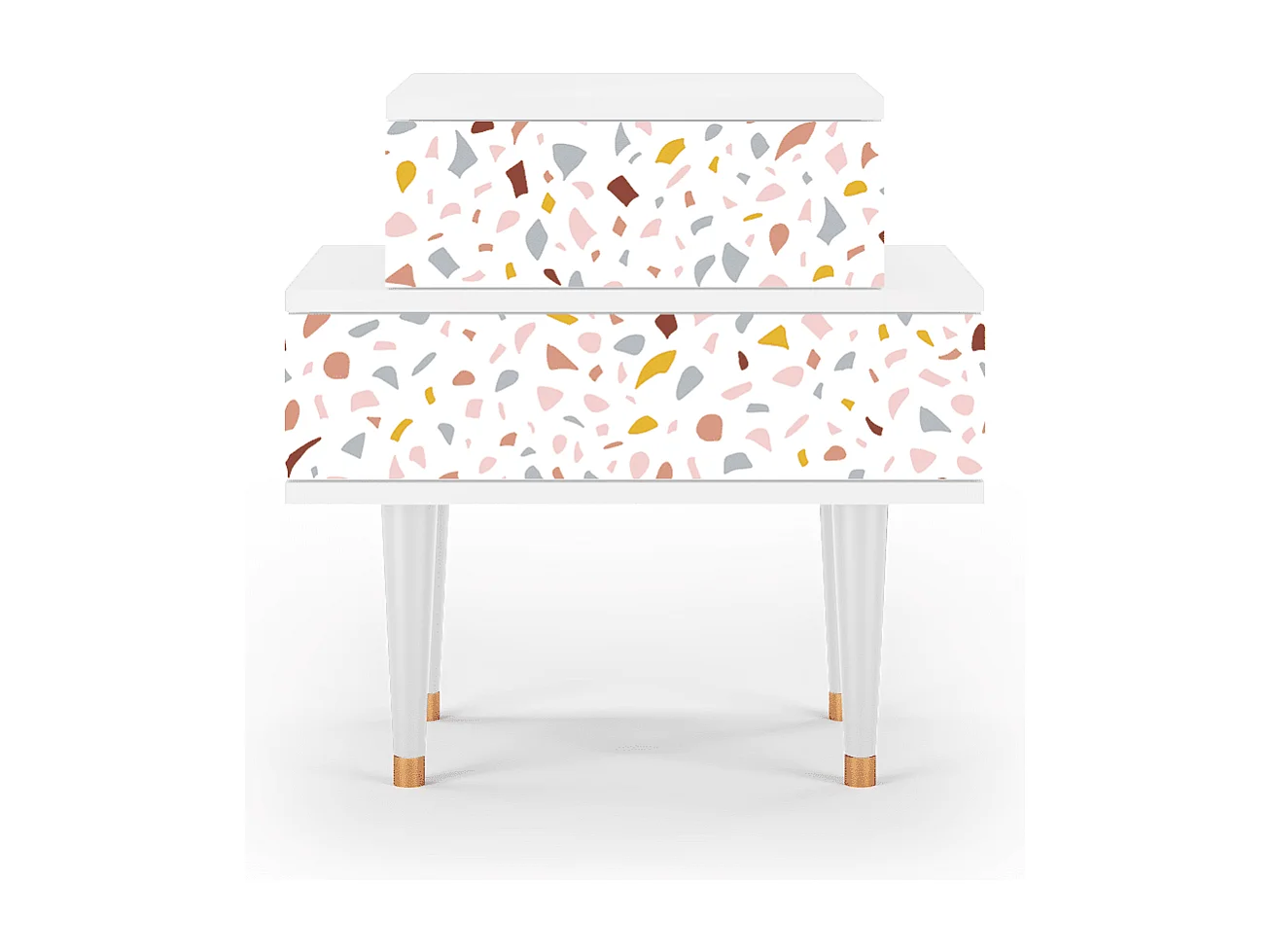 Stolik nocny - 58х58х41 cm - NS1 - Marmelade Cheese, Biały