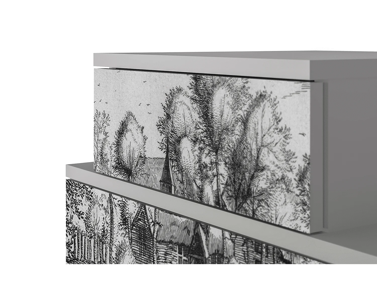 Stolik nocny - 58х58х41 cm - NS1 - A Pond, Szary