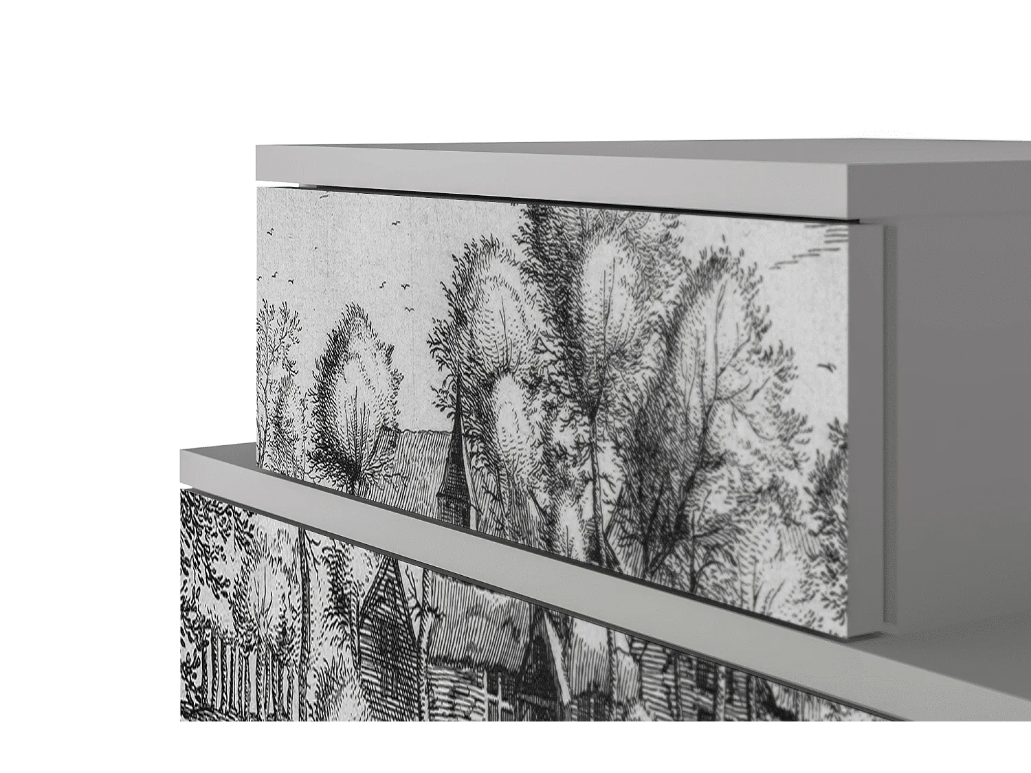 Stolik nocny - 58х58х41 cm - NS1 - A Pond, Szary